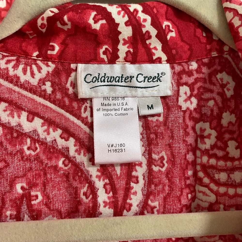 Coldwater Creek Red Paisley Lightweight Jacket Size Medium - Picture 2 of 4